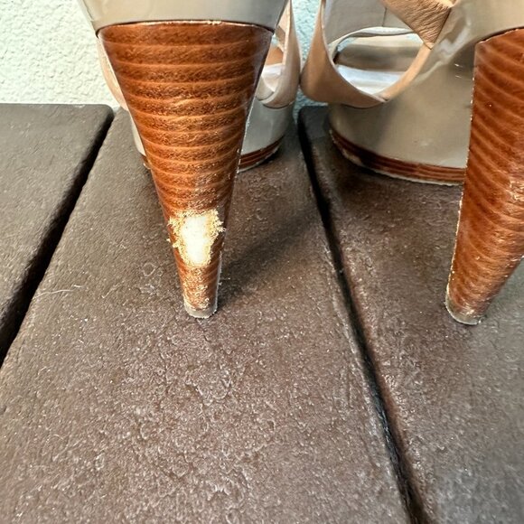 MICHAEL KORS Platform Neutral Sandals Heels - 8.5 - Picture 6 of 11